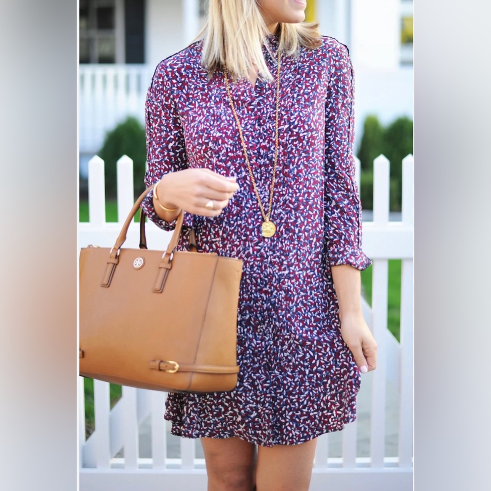 Tory Burch Confetti Print Silk Mini Dress